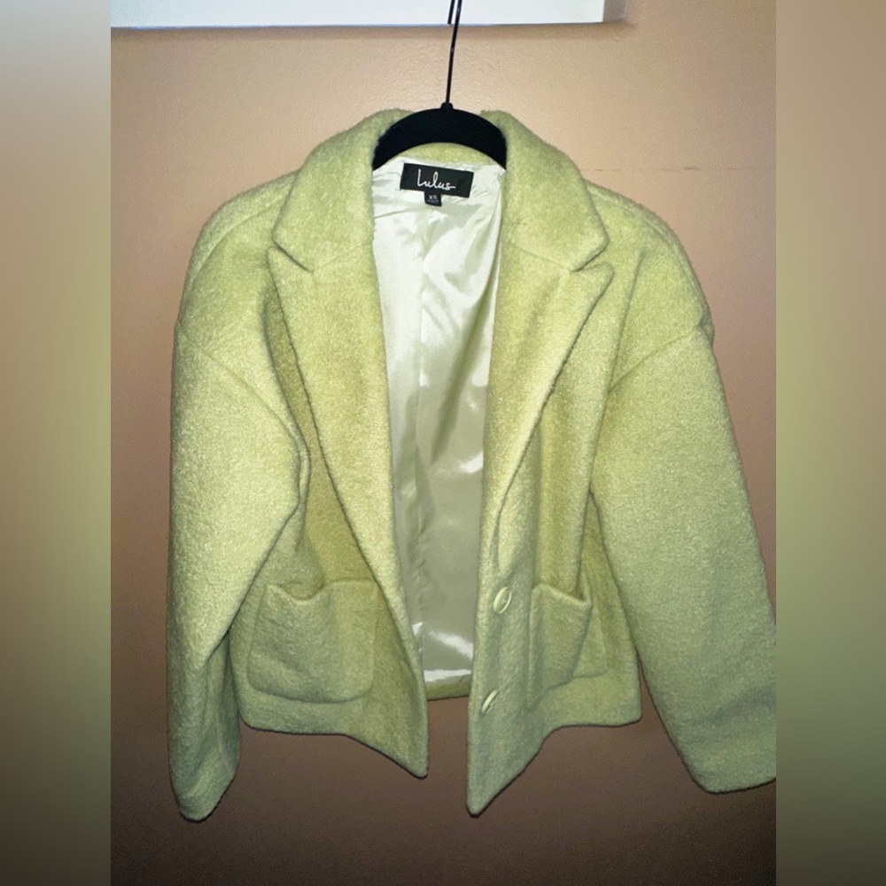 Pistachio Green Button Jacket, New Condition